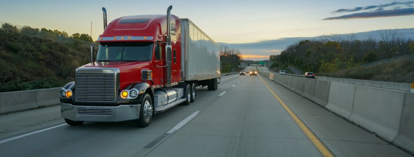 tractor trailer on road