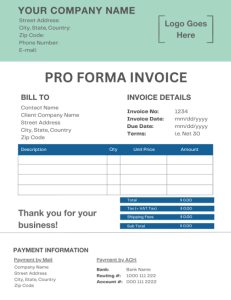 pro forma invoice template