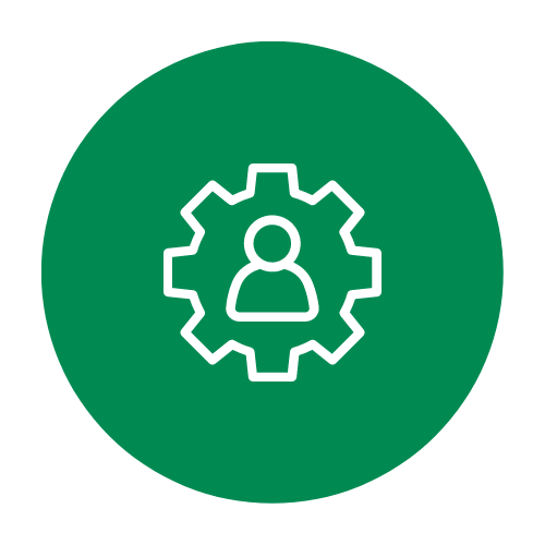 green icon representing back office support