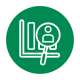 green circle with white icon representing onboarding specialists