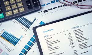 balance sheet on top of other financial documents