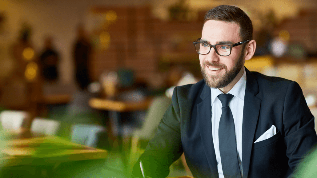 financial broker in suit