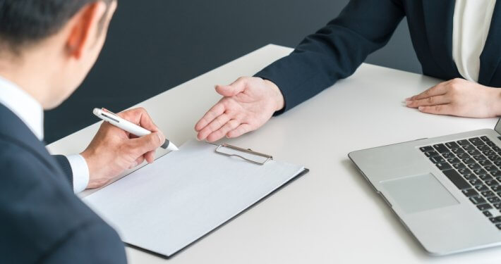 Handshake agreement starting a temp staffing agency